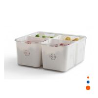 Contenedor de Plastico con 4 Bandejas Escurridoras y Separadores Internos Y Regalo Sticker