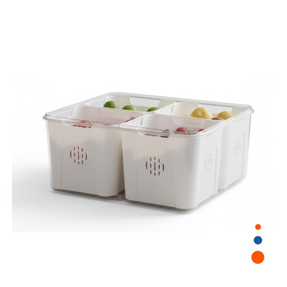 Contenedor de Plastico con 4 Bandejas Escurridoras y Separadores Internos Y Regalo Sticker