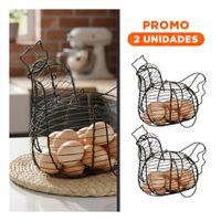 Pack2 Soporte para Huevos con Asa Negro con Diseño De Gallina Hogar Cocina y Regalo Sticker