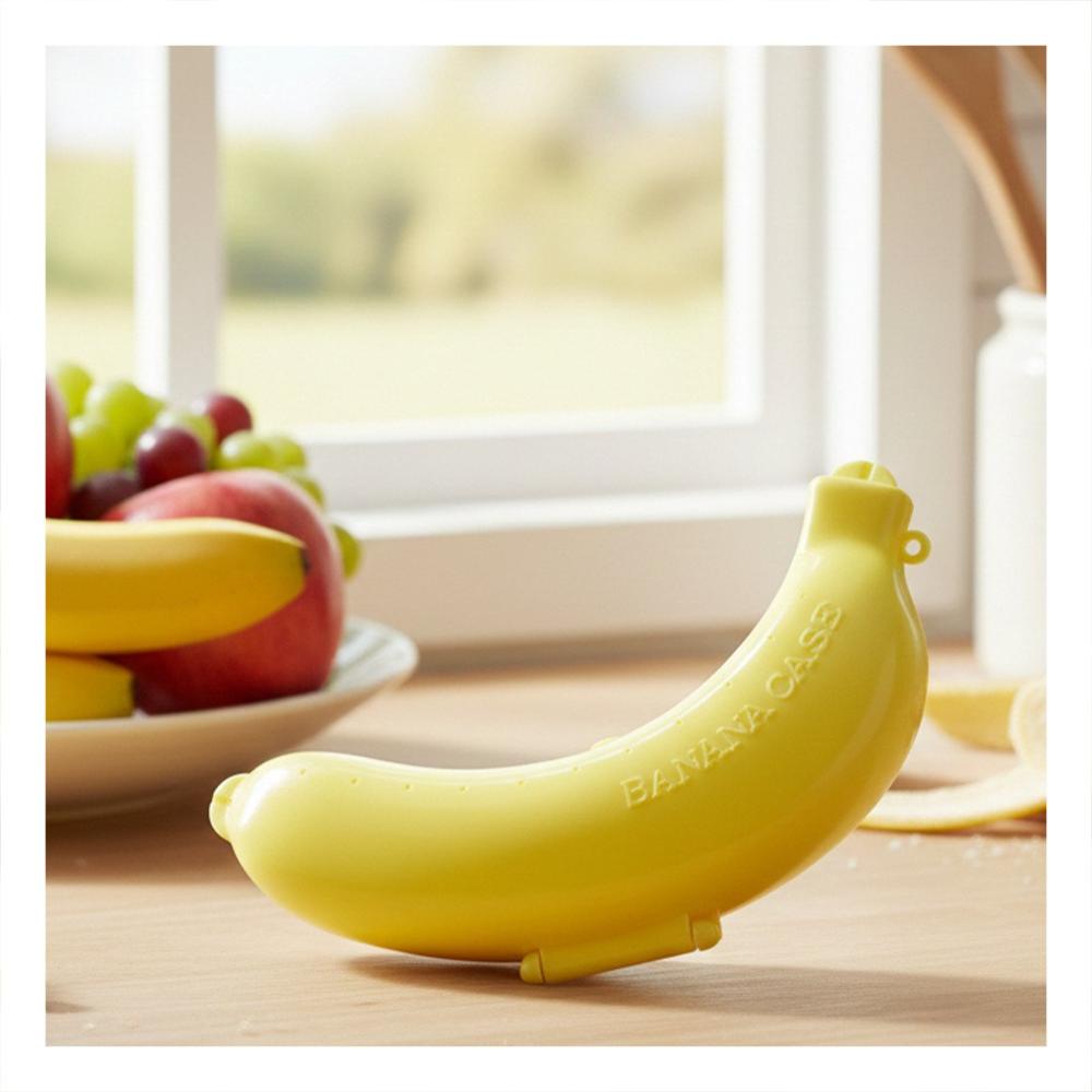 Porta Platano Amarillo para Llevar Fruta Protegida en Mochila o Lonchera
