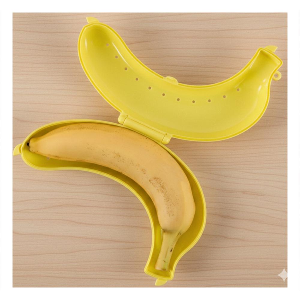 Contenedor para Platano Amarillo Practico para Colegio Trabajo o Viajes YPapel Regalo