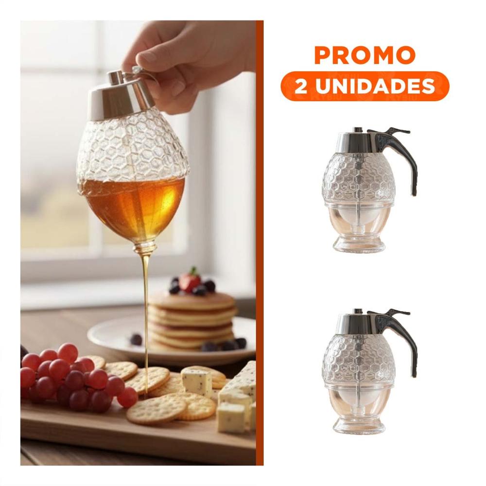 Pack2 Bote frasco mielero 200ml transparente para desayuno y meriendas Y Regalo Sticker