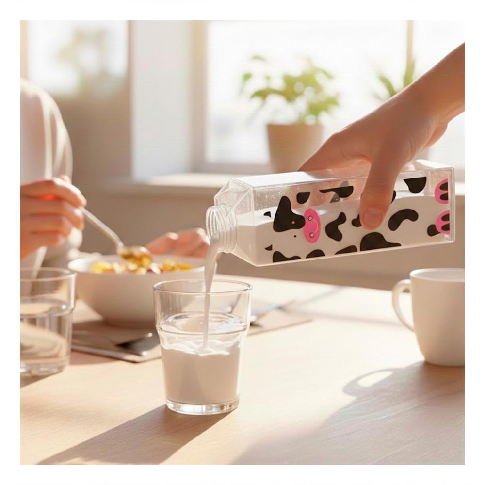 Envase de Vidrio Manchas Negras y Rosadas 1L con Tapa Firme para su Familia YPapel Regalo