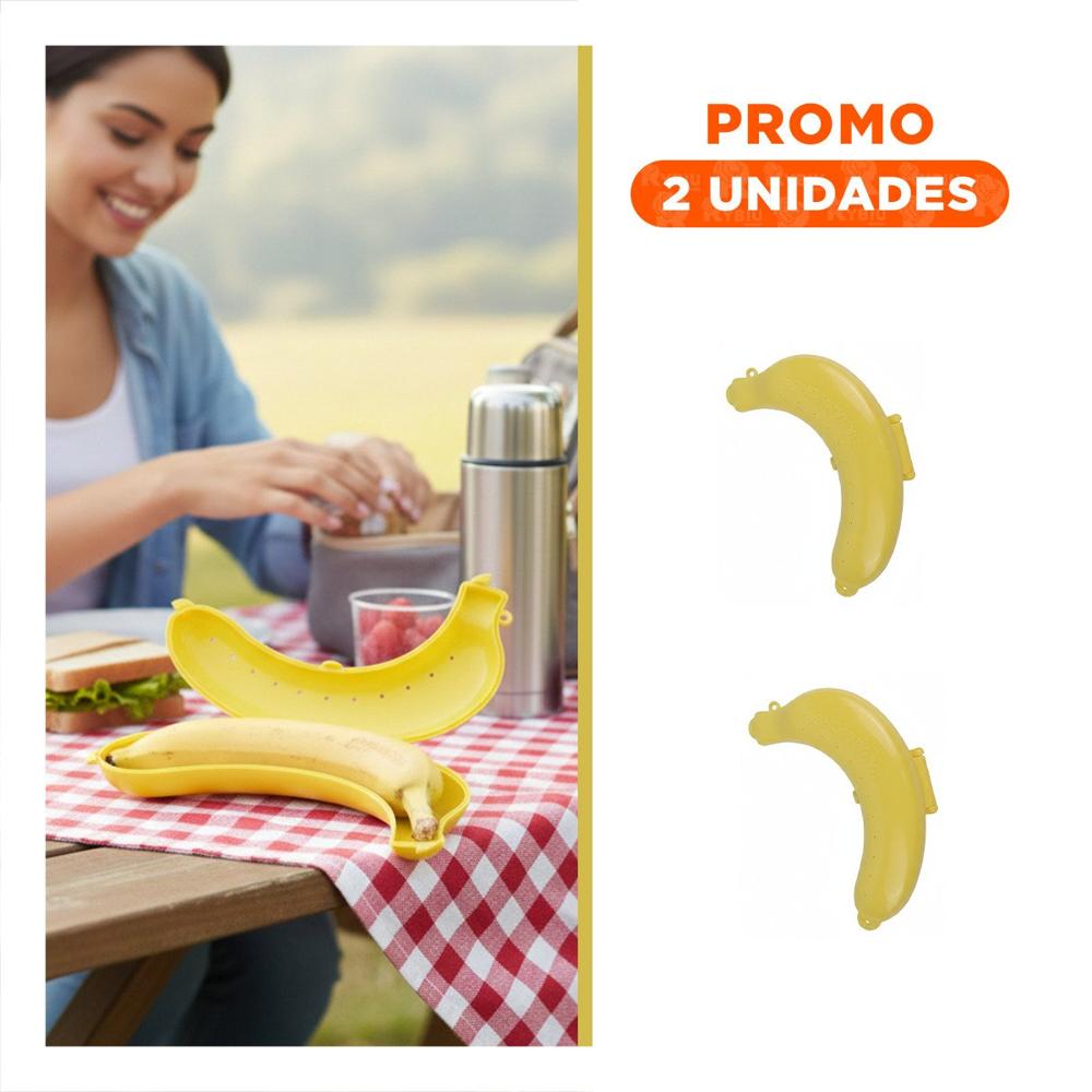 Pack2 Caja Porta Platano Amarillo Segura para Transporte Diario de Fruta YRegalo Sticker