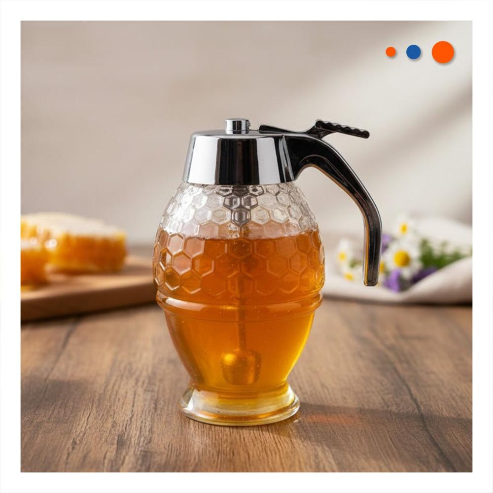 Dispensador frasco mielero 200ml transparente para cocina y hogar