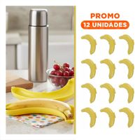 Pack12 Estuche de Platano Amarillo Moderno para Transporte de Fruta sin Aplastarla
