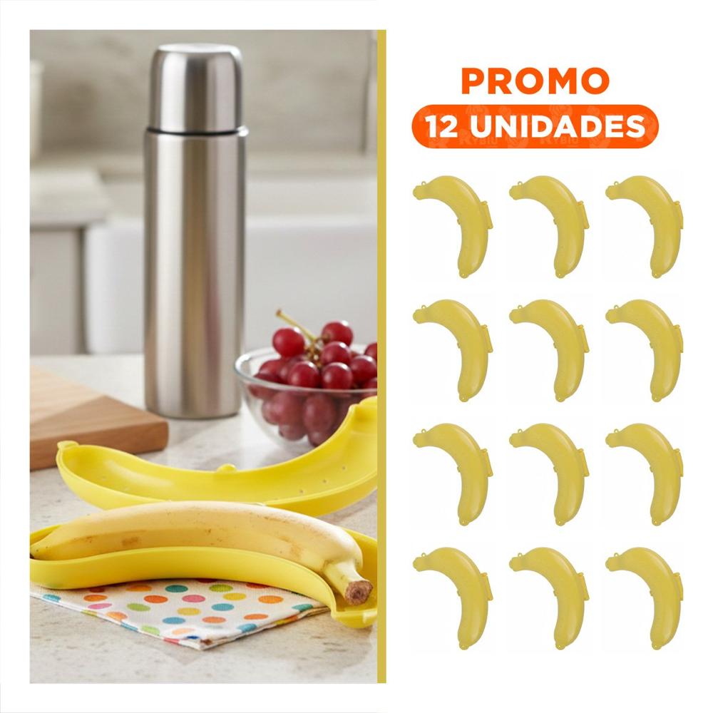 Pack12 Estuche de Platano Amarillo Moderno para Transporte de Fruta sin Aplastarla