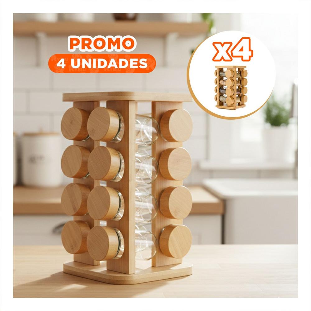 Pack4 Porta Condimentos Funcional para Mantener Orden en Cocina YPapel Regalo