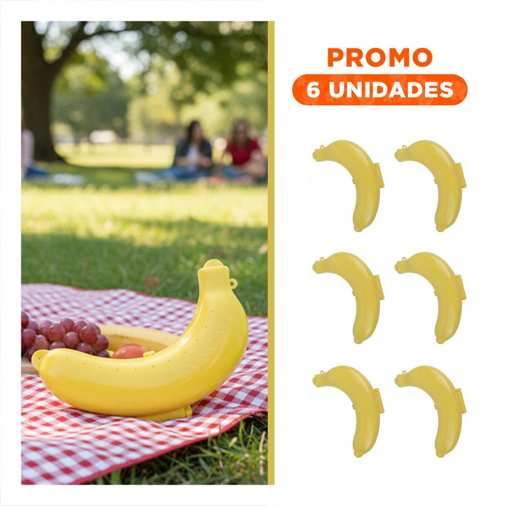 Pack6 Caja para Platano Amarillo Util para Viajes Cortos o Salidas YRegalo Sticker