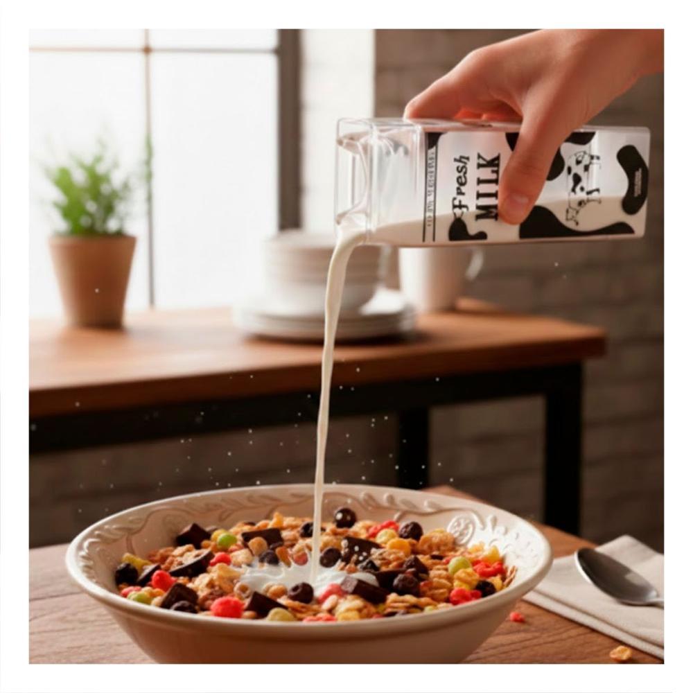 Botella de Leche Negro Transparente de Cuerpo Limpio para su Mesa Y notas