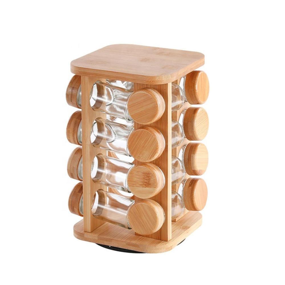 Condimentero de Mesa para 16 Especias con Base Solida en Madera YRegalo Sticker