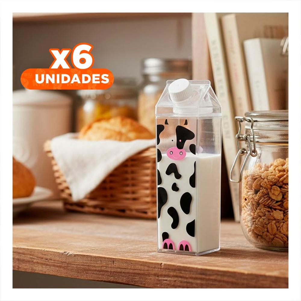 Pack6 Jarra de Liquidos Manchas Negras y Rosadas 1L con Base Estable en su Mesada