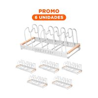 Pack6 Estante Protector Blanco Borde Madera Orden y Preparacion Facil YRegalo Sticker