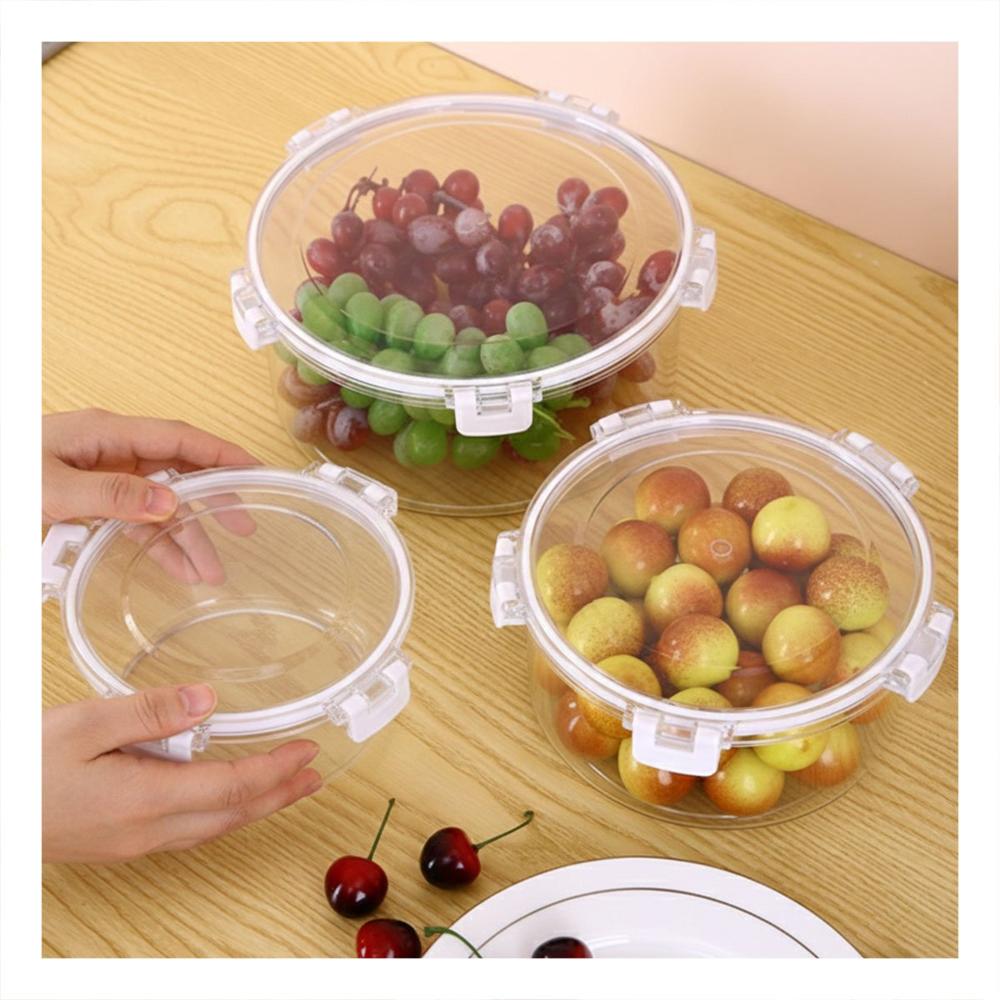 Recipientes Circulares Hermeticos para Conservacion en Cocina Transparente