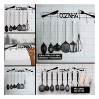Perchero de Cocina Negro con Instalacion en Pared y Ganchos Funcionales YLigas Regalo