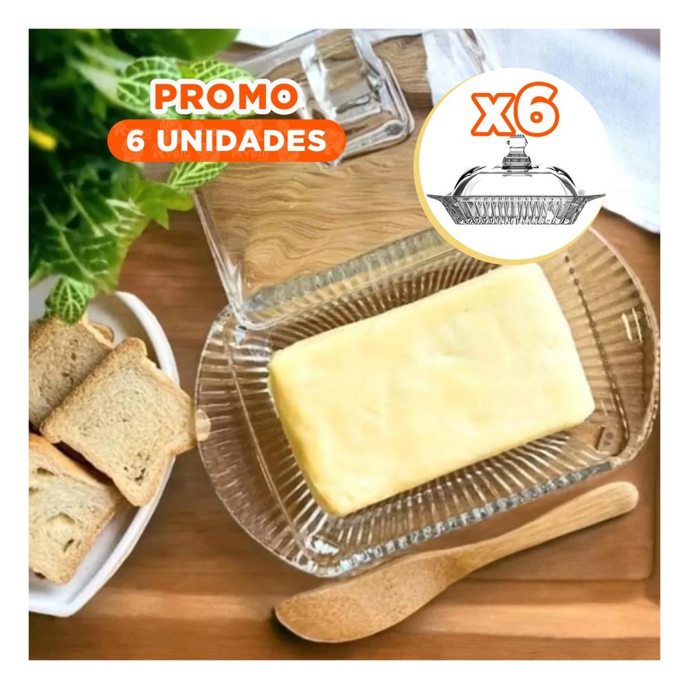 Pack6 Caja Conservadora para Mantequilla Transparente con Tapa Ajustada YPapel Regalo