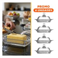 Pack4 Base Funcional para Mantequilla Transparente con Diseno Moderno