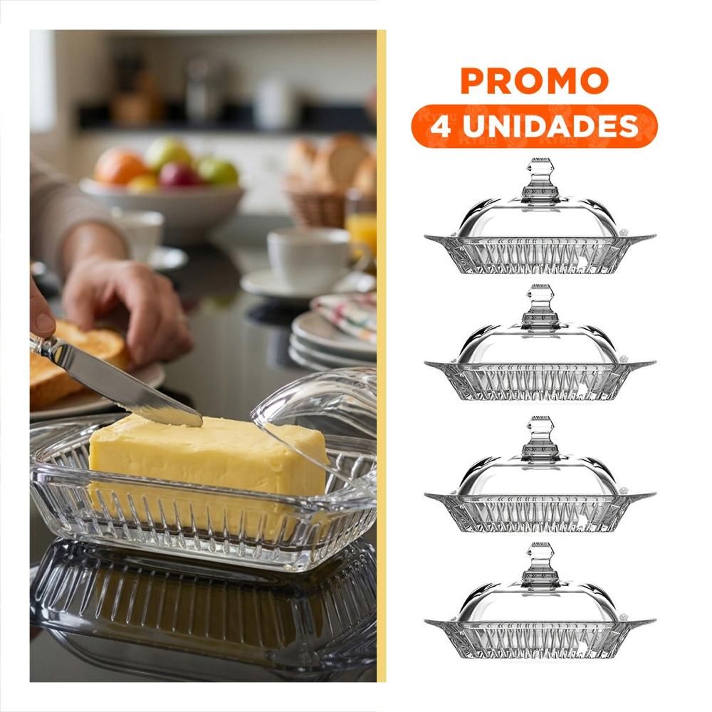 Pack4 Base Funcional para Mantequilla Transparente con Diseno Moderno