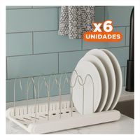 Pack6 Estante Organizador para Cocina y Tapas Ollas y Sartenes Blanco Uso Diario YPapel Regalo