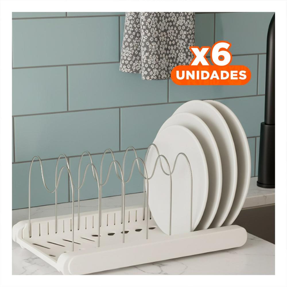 Pack6 Estante Organizador para Cocina y Tapas Ollas y Sartenes Blanco Uso Diario YPapel Regalo