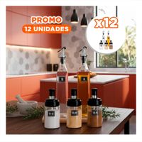 Pack12 Set 3 condimenteros y 2 Aceiteros de Pico Transparente Organizador YPapel Regalo