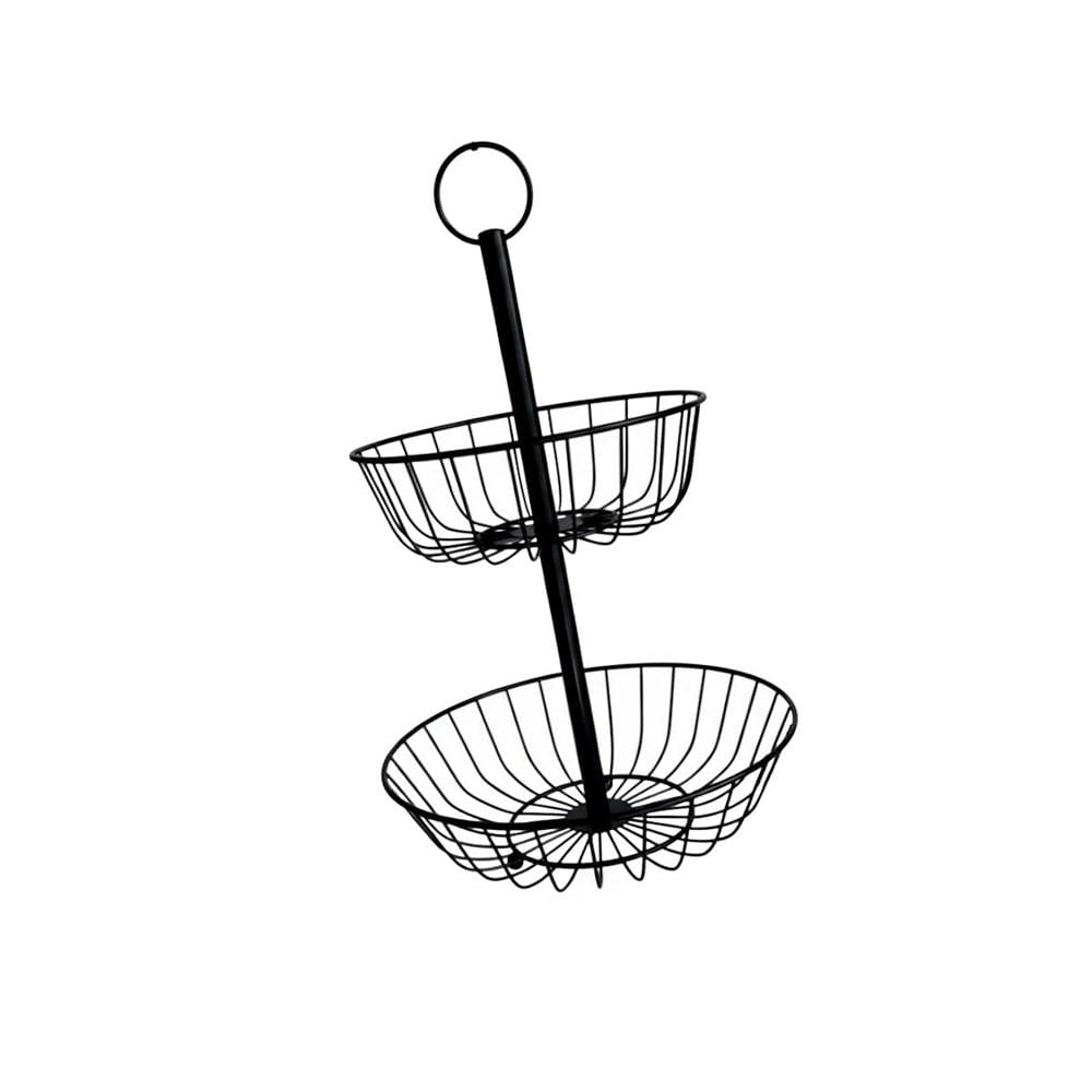 Organizador de Frutas 2 Niveles Circular Negro para Encimera YRegalo Sticker