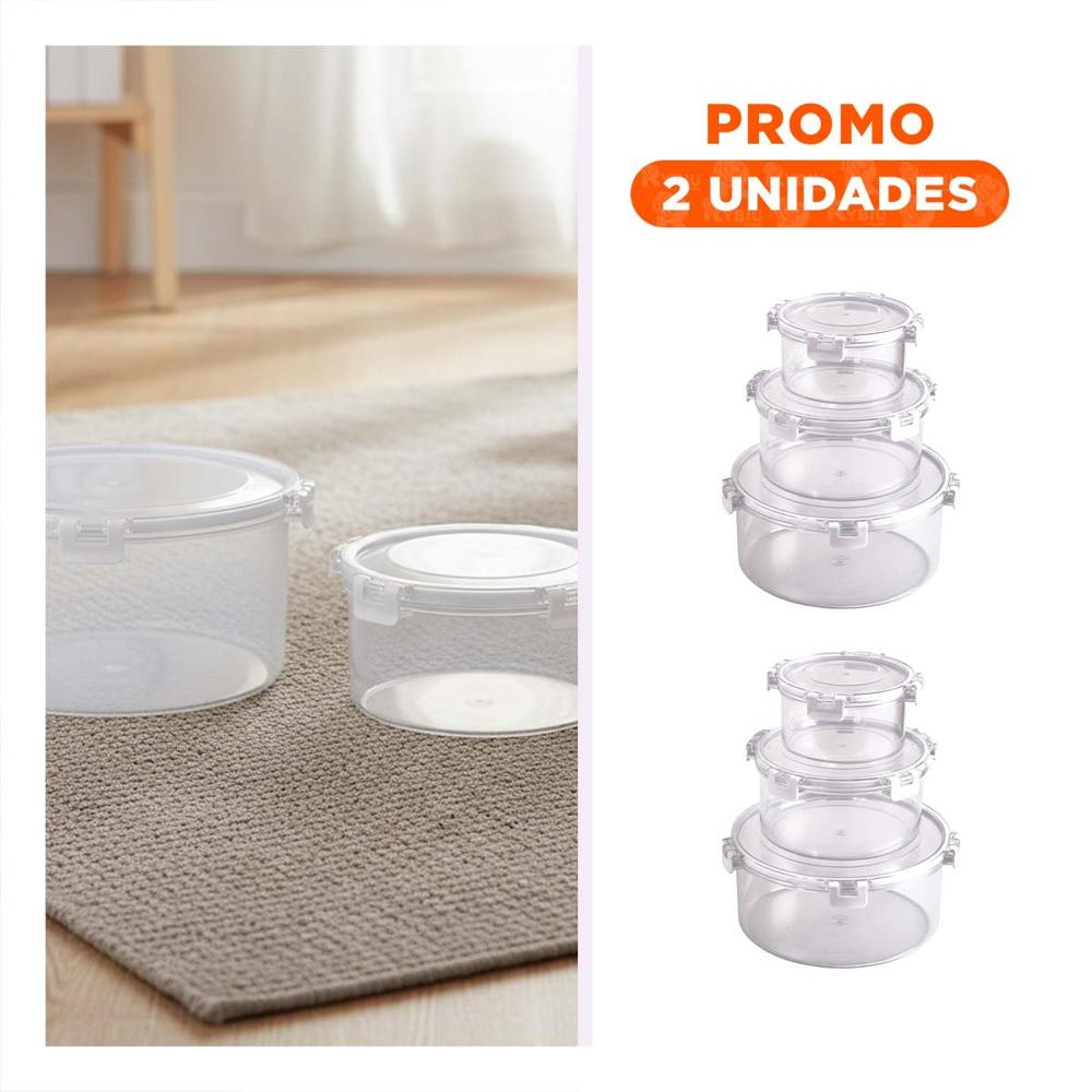 Pack2 Envases con Cierre Firme para Transporte Seguro Transparente YRegalo Sticker