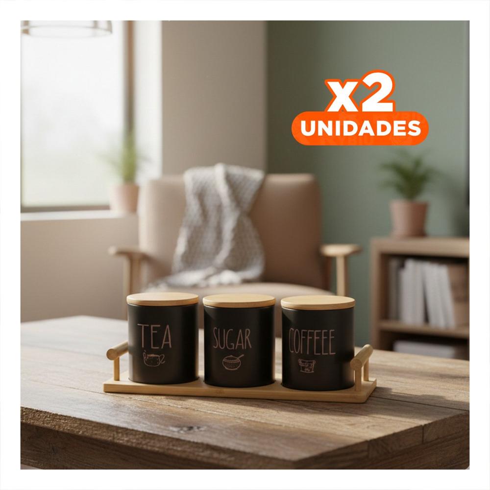 Pack2 Soporte de Contenedores con Tapa para Mantener Ingredientes Organizados