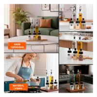 Combo 3 condimenteros y 2 Aceiteros de Pico Transparente Cocina y Organizador YLigas Regalo