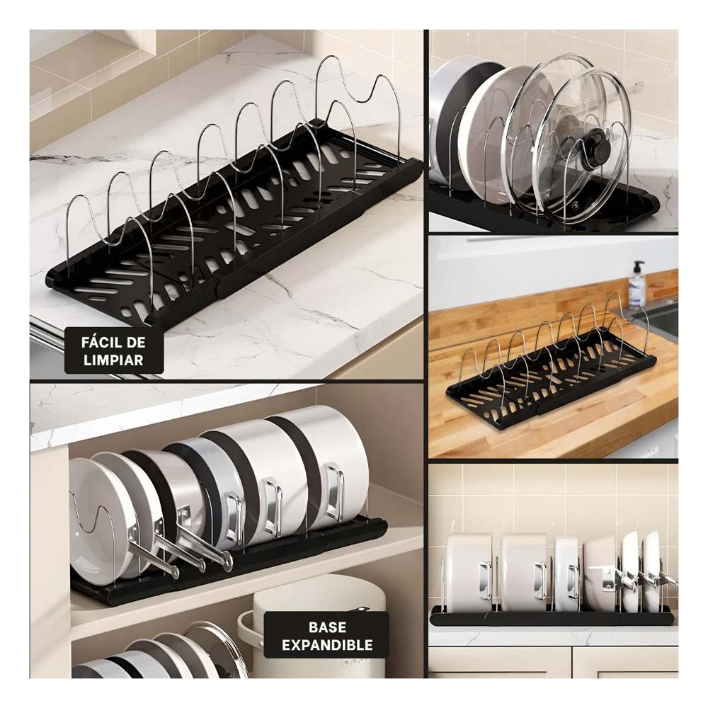 Soporte Organizador para Mesa y Guardado de Ollas Tapas y Sartenes YLigas Regalo