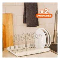 Pack2 Base Ajustable para Guardado de Ollas Tapas y Sartenes Blanco Mesa Segura YPapel Regalo