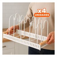 Pack4 Base Seguro Blanco Borde Madera Preparacion Diaria y Uso Comodo YPapel Regalo