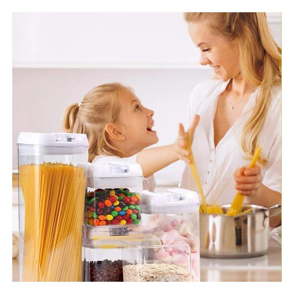 Juego Acrílico Contenedores 7 Piezas Color Transparente Ideal para Cocina