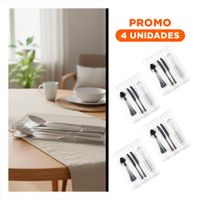 Pack4 Charola Compacta que Optimiza Espacios 27x18x5cm Transparente