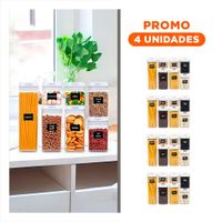 Pack4 Recipiente Acrílico Contenedores 7 Piezas Transparente Portátil para Cocina