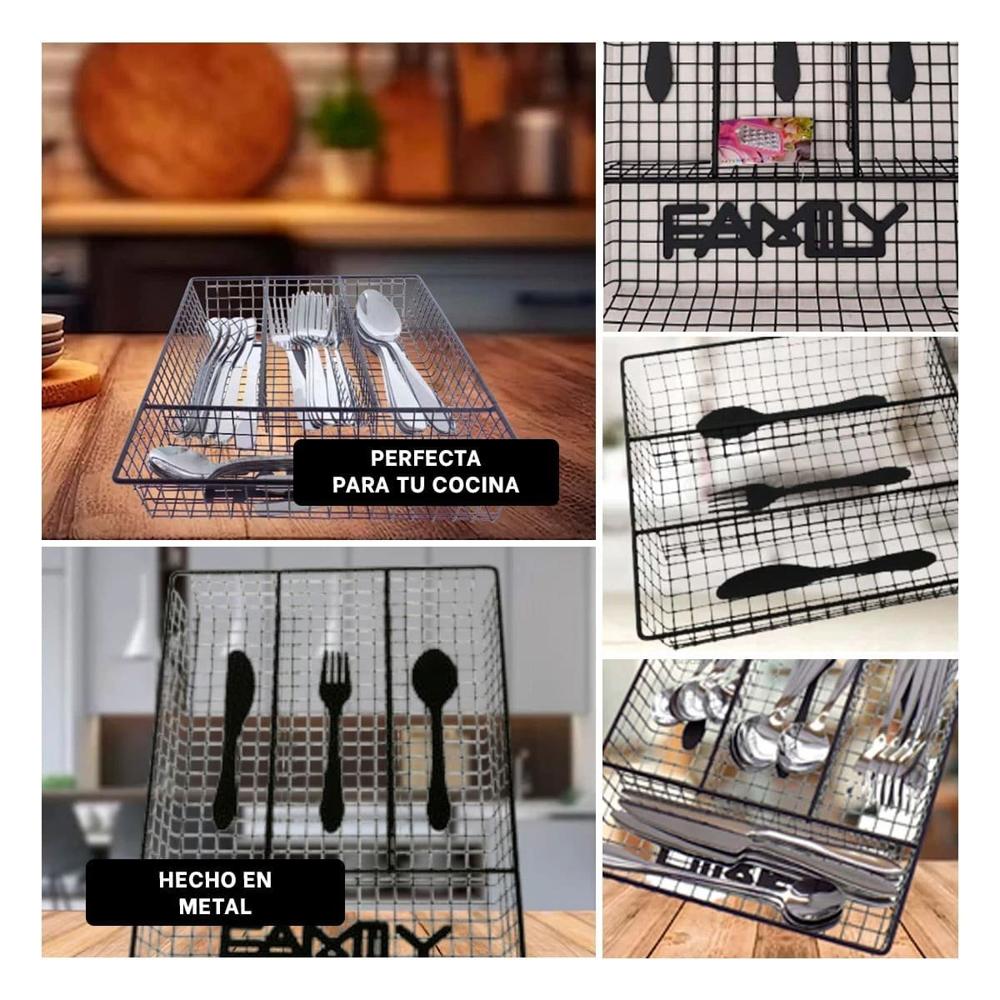 Caja de Metal para Servicios con Distribucion de 4 Espacios en Negro para Hogar YLigas Regalo
