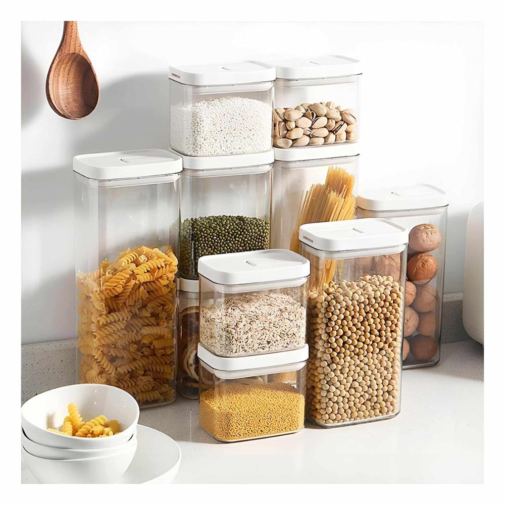 Frasco Acrilico Para Snacks Y Condimentos Tapa Blanca Punto Plomo 1900ml Y notas