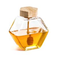Frasco en Vidrio con Tapa de Madera para Mesa Capacidad 380ml YRegalo Sticker