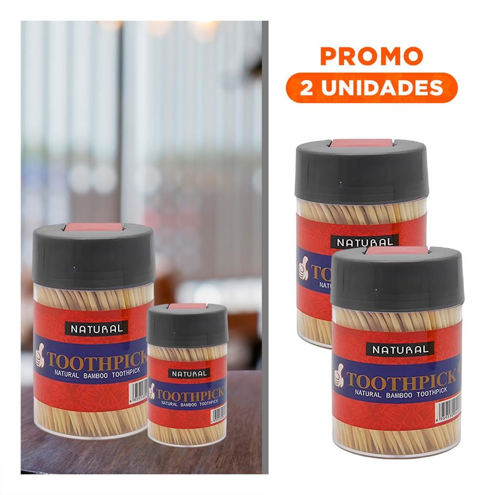 Pack2 Dispensador de Color Negro Pack de 2 para Palitos Mondadientes Elegante YRegalo Sticker