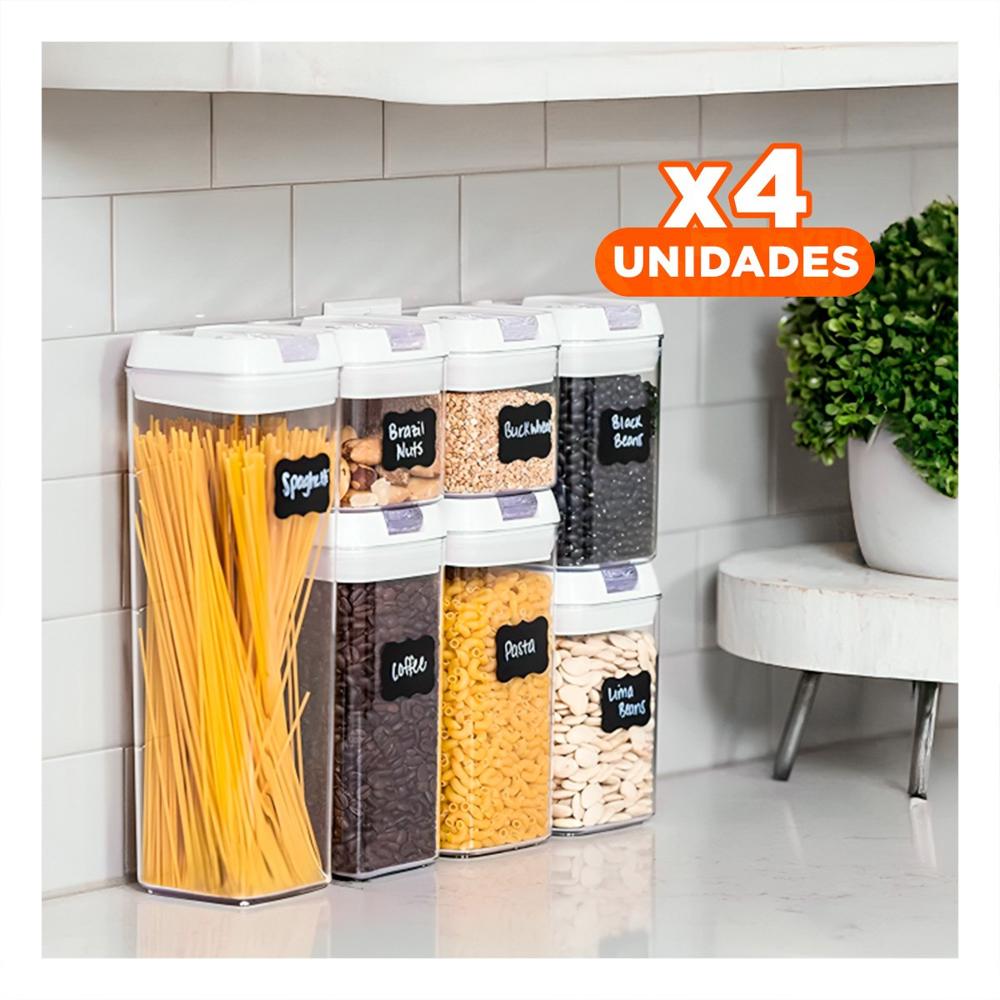 Pack4 Recipiente Acrílico Contenedores 7 Piezas Transparente Ideal para Comida Y Papel Regalo