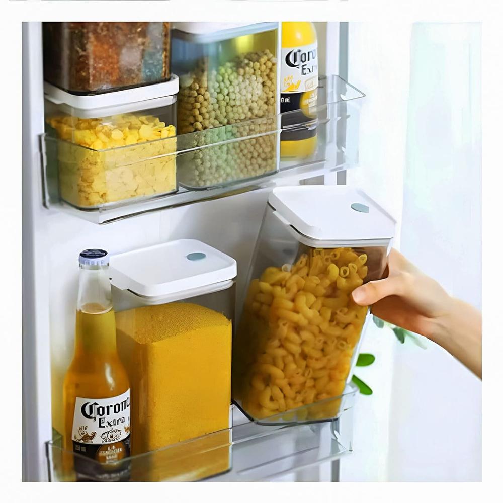 Frasco Acrilico Para Guardar Cereales Tapa Blanca Punto Plomo 1900ml Y Papel Regalo