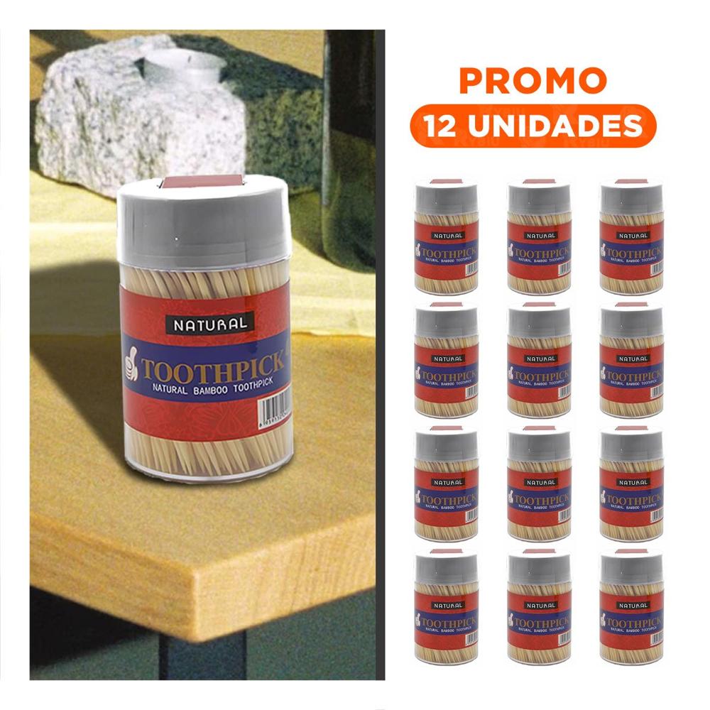 Pack12 Contenedor de Color Blanco Pack de 2 para Mondadientes con Tapa Ajustada