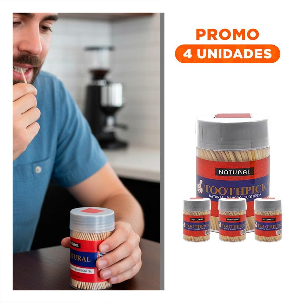 Pack4 Dispensador de Color Blanco Set de 2 para Mondadientes de Mesa