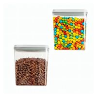 Frasco Acrilico para Snacks y Condimentos Tapa Blanca Punto Plomo 1100ml Y Regalo Sticker