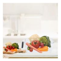 Recipiente Rectangular con Asa para Refrigerador en Acrilico Asa Plomo Y notas