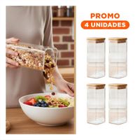 Pack4 Envase De Acrilico Para Productos Secos Transparente 1900ml
