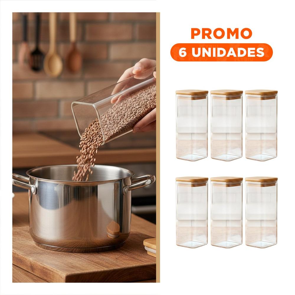 Pack6 Botella De Acrilico Mantener Alimentos Frescos Transparente 1900ml Y Regalo Sticker
