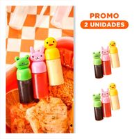 Pack2 Frasco Mini Cremero Divertido para Cocina y Meriendas Set 3 Y Regalo Sticker