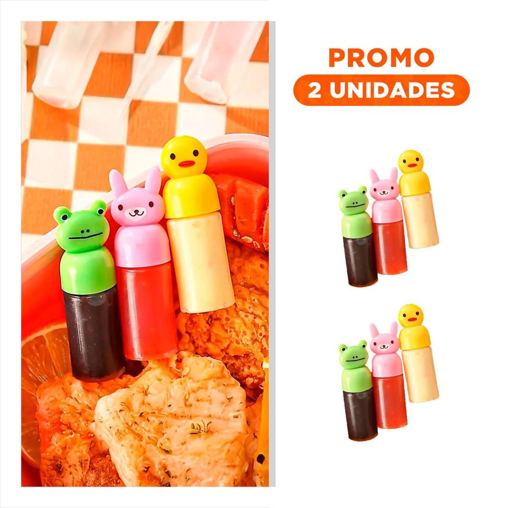 Pack2 Frasco Mini Cremero Divertido para Cocina y Meriendas Set 3 Y Regalo Sticker