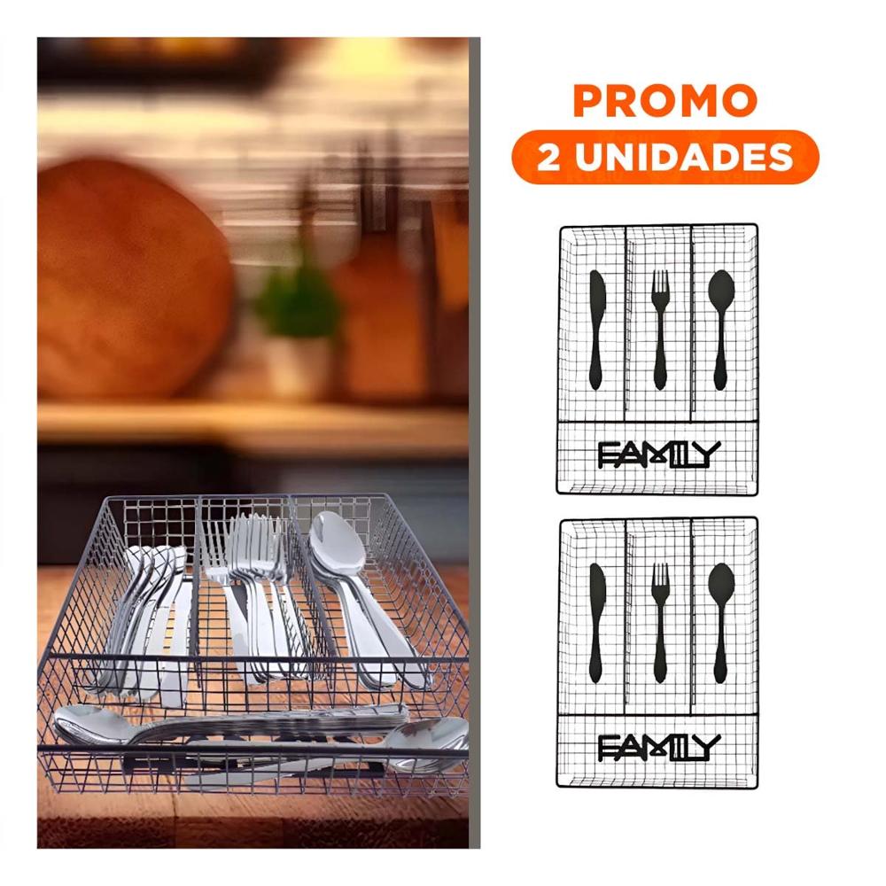 Pack2 Contenedor para Servicios Metalico Color Negro con 4 Espacios Practicos YRegalo Sticker